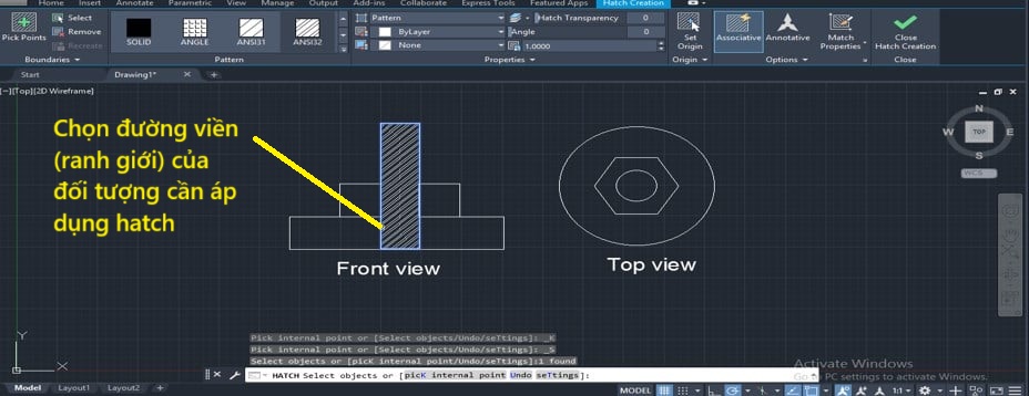 Chọn vùng hatch CAD bằng Select
