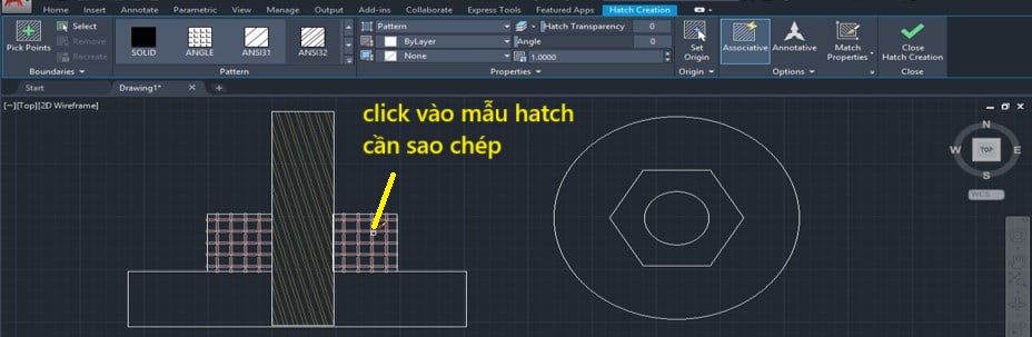 Sao chép Hatch CAD