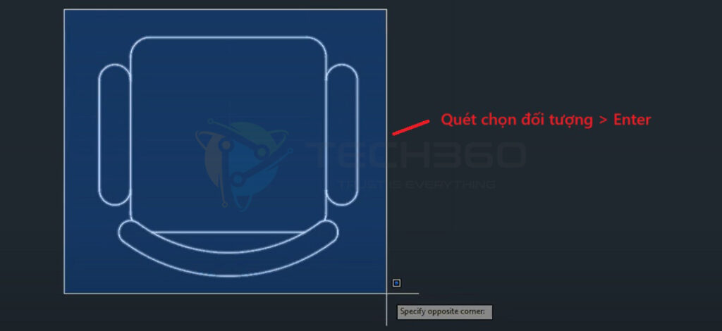 Quét chọn các đối tượng bạn muốn tạo Block