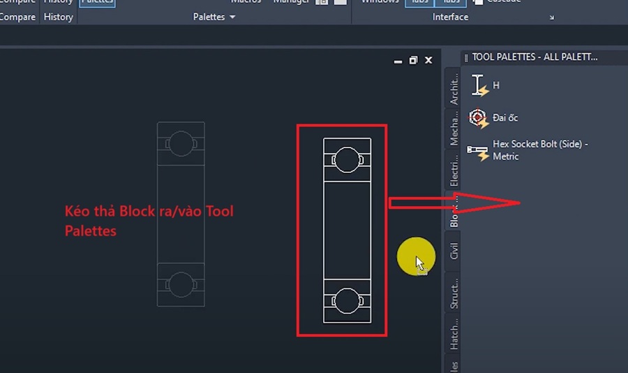 Sử dụng Tool Palettes cho các Block