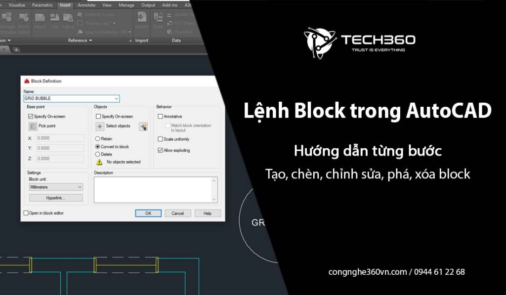 Lệnh Block trong CAD: hướng dẫn chi tiết có hình ảnh minh họa