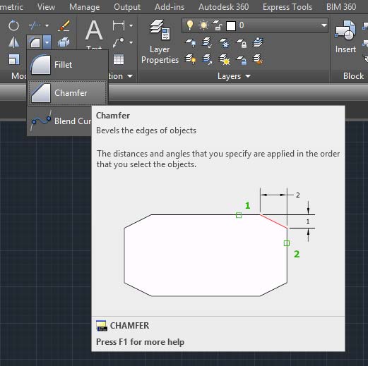 lệnh chamfer trong cad