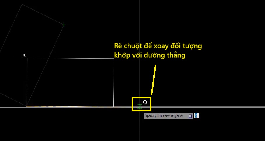 Xoay đối tượng khớp với đường thẳng cho trước trong AutoCAD
