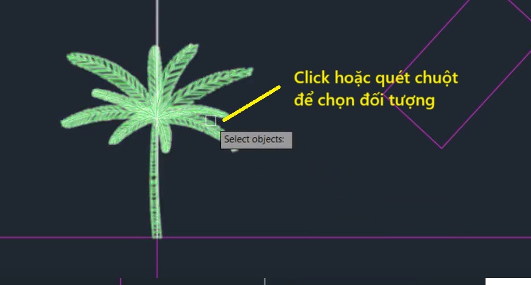 Cách xoay đối tượng trong AutoCAD