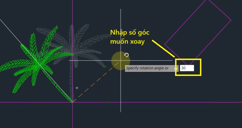 Cách dùng lệnh xoay trong AutoCAD
