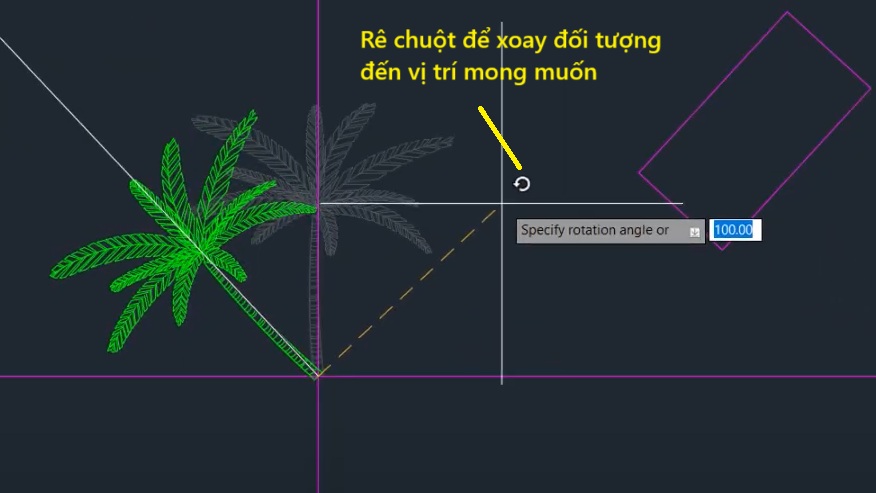 Lệnh Rotate AutoCAD hướng dẫn