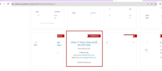 Tech360 trong danh sách đại lý chính hãng của Adobe