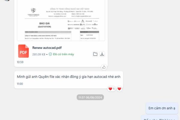 Đánh giá khách hàng về dịch vụ cung cấp AutoCAD bản quyền của Tech360;