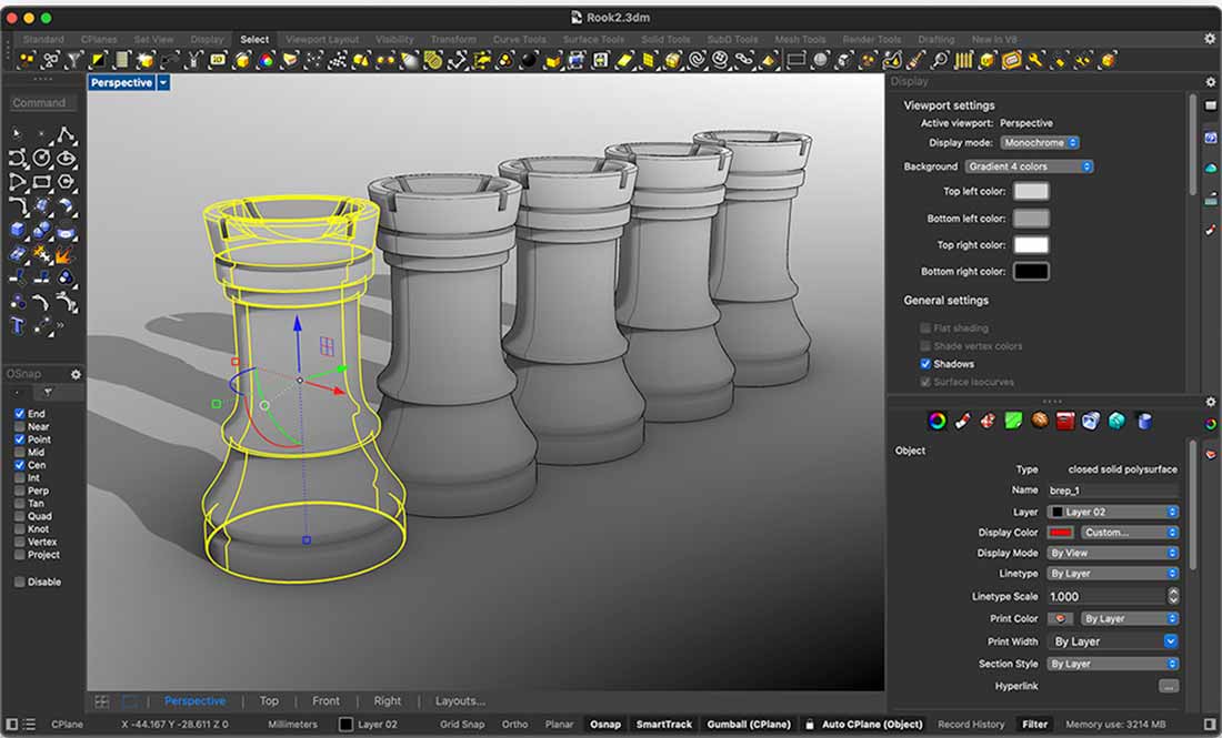 Tính năng chính của Rhino 3D bản quyền