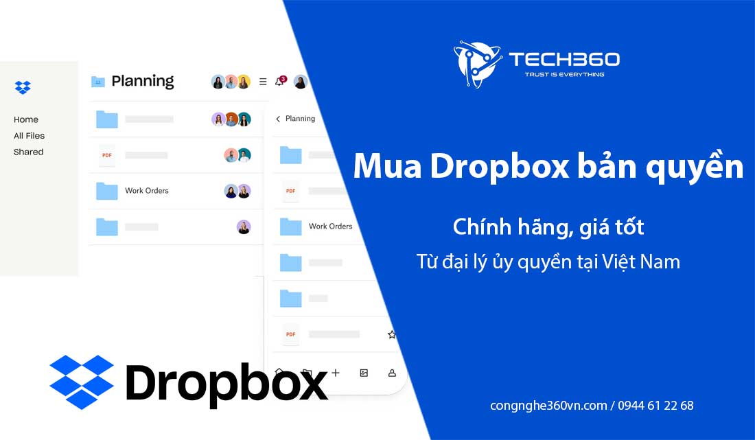 Mua Dropbox bản quyền chính hãng, giá tốt từ đại lý ủy quyền tại Việt Nam