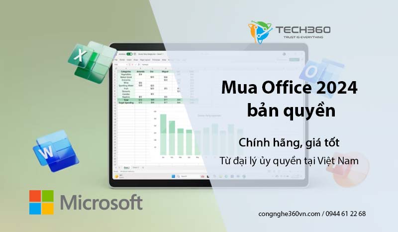 Mua bản quyền Office 2024 vĩnh viễn chính hãng, giá tốt từ đại lý ủy quyền tại Việt Nam