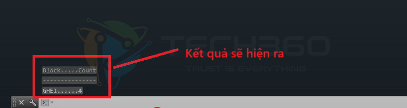 Lệnh đếm Block trong CAD: xem kết quả