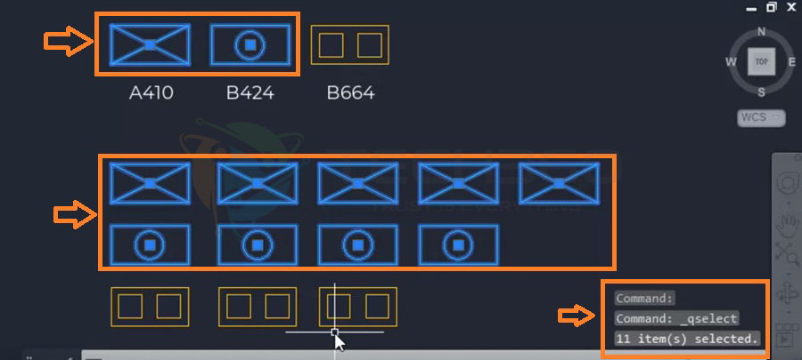 Số lượng tổng tất cả các Block có trong Layer 001 abc được hiển thị trên cửa sổ lệnh