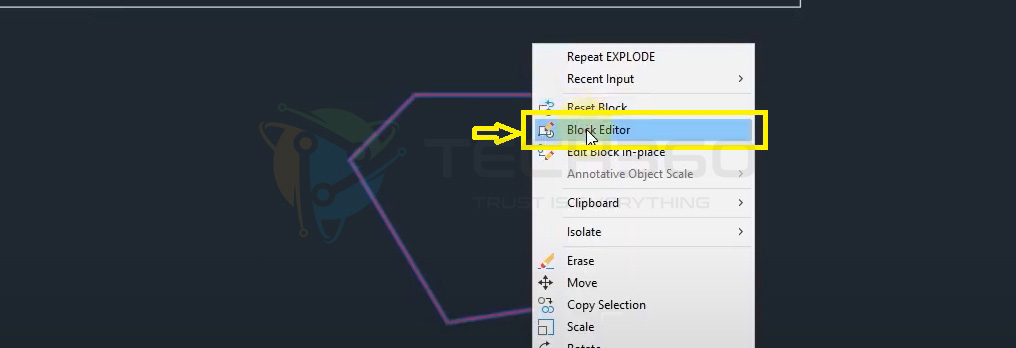 Xử lý lỗi không phá được Block trong AutoCAD: vào Bock Editor