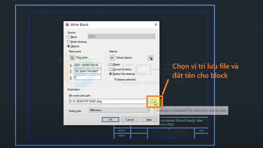 Chọn vị trí lưu và đặt tên file