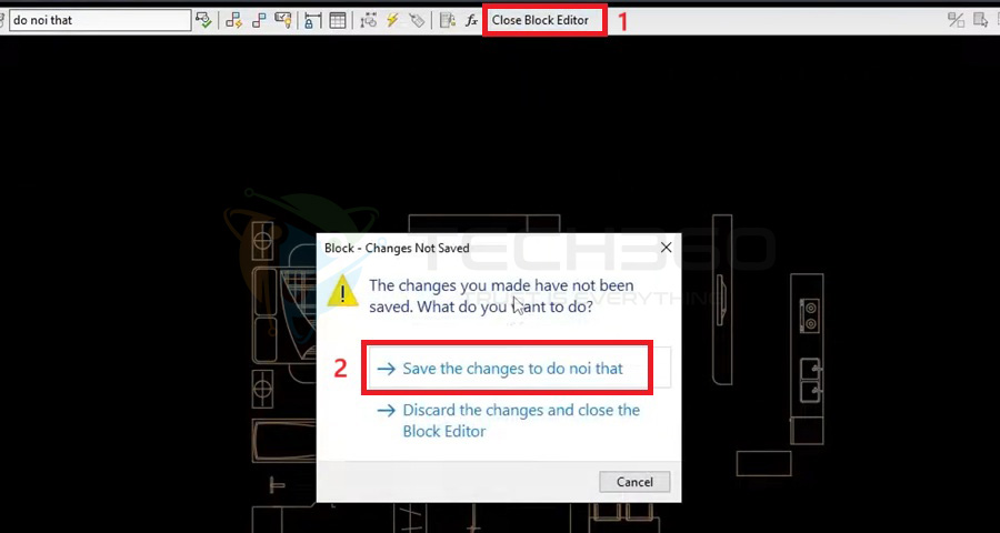 Lưu các thay đổi sau khi sửa Block