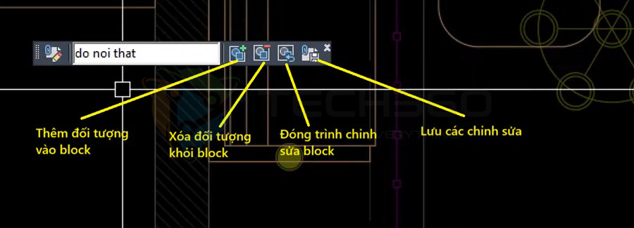 Các tùy chọn sửa block của lệnh Refedit